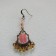 Antique brass look chandelier earring with pink & yellow beads