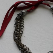 Red Ribbon Multi-Chain Necklace