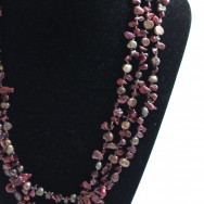 Red Pearl Multi-Strand Necklace